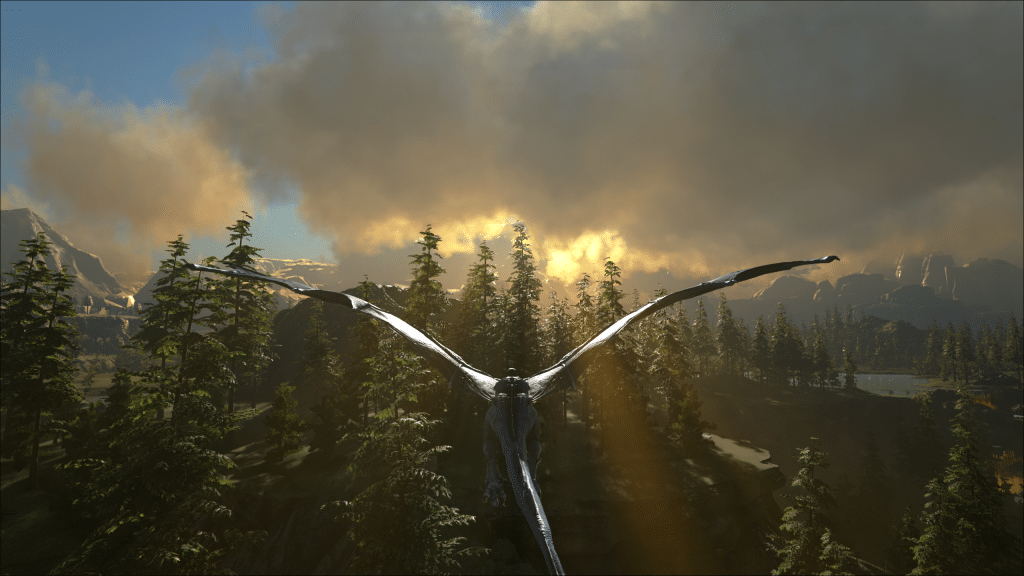 A lightning Wyvern in flight on Ark: Valguero