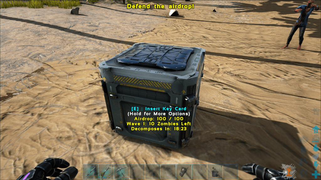 Insert a Key Card to open the Supply Crate