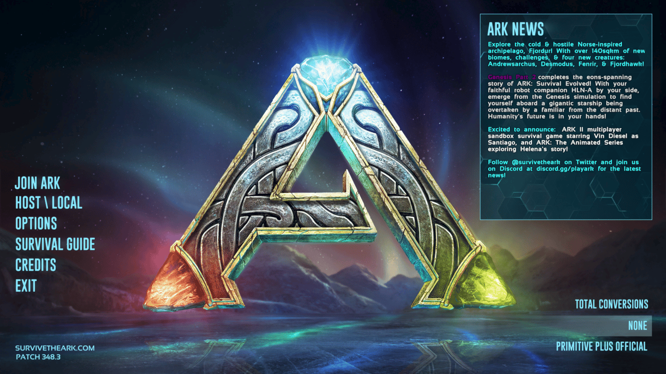 ARK Survival Evolved Main Menu