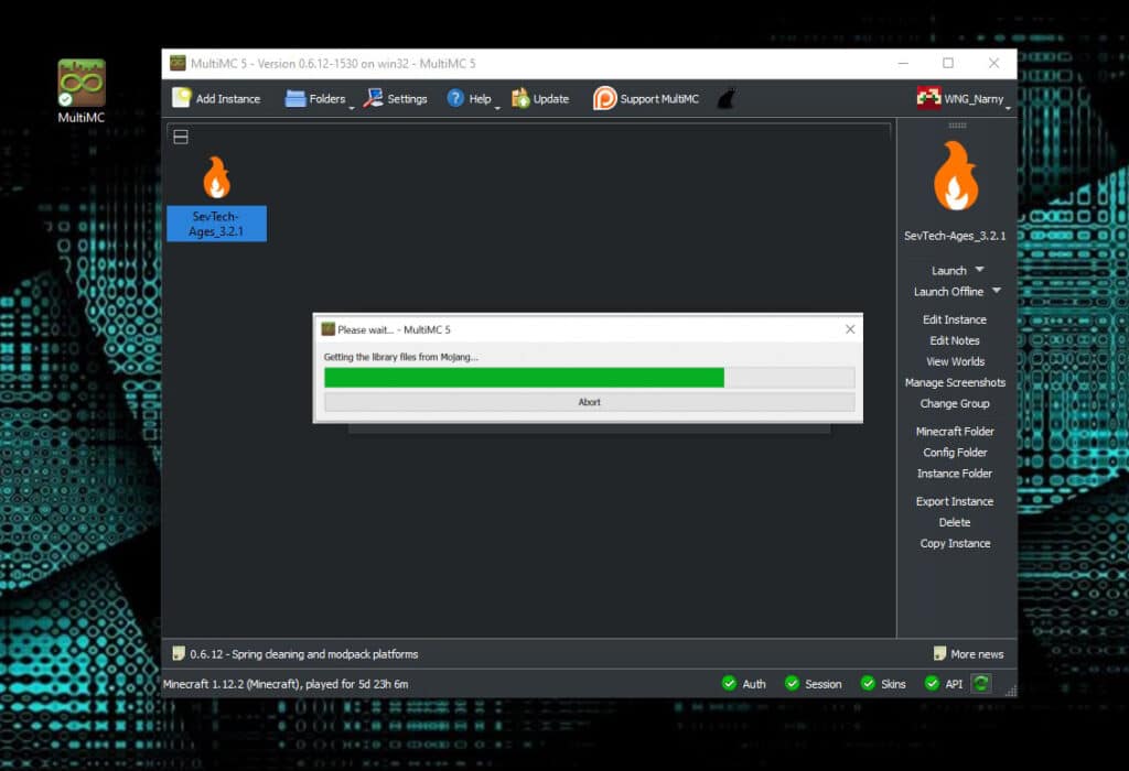 Sevtech Ages: MultiMC Mojang Library Files Download